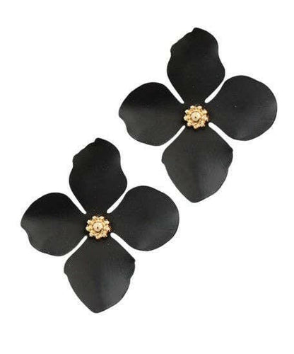 Black Petal Statement Stud.