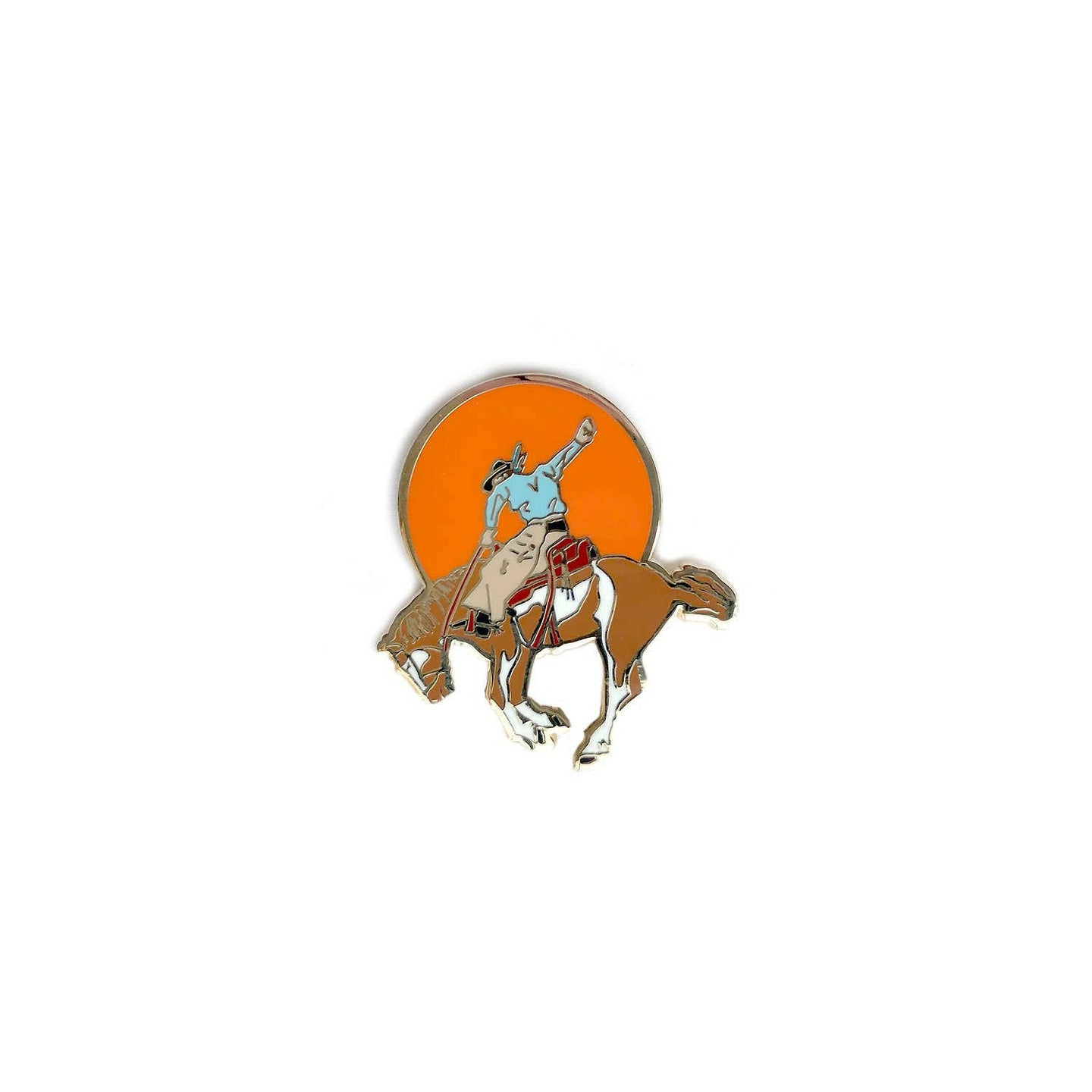 Sunset Cowboy Enamel Pin.