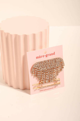 Cascade Drop Crystal Hair Clip Set.