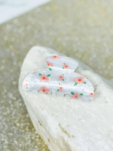 Pearly Floral Claw Clips.