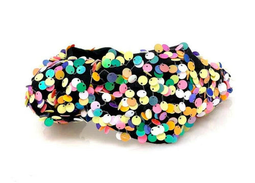 Sequin Embellished Knot Headband.