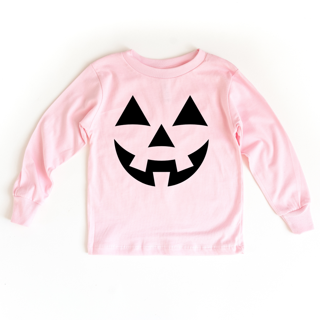 Jack O Lantern Face Halloween Toddler and Youth Long Sleeve