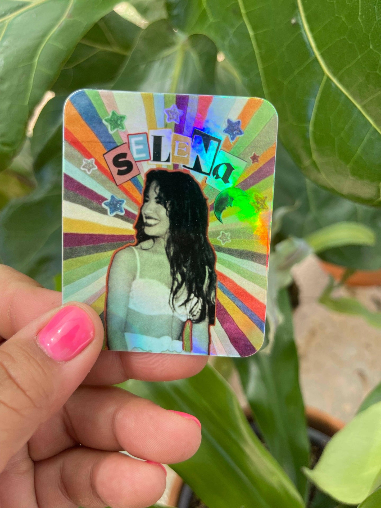 Selena Rainbow Sticker Holographic.