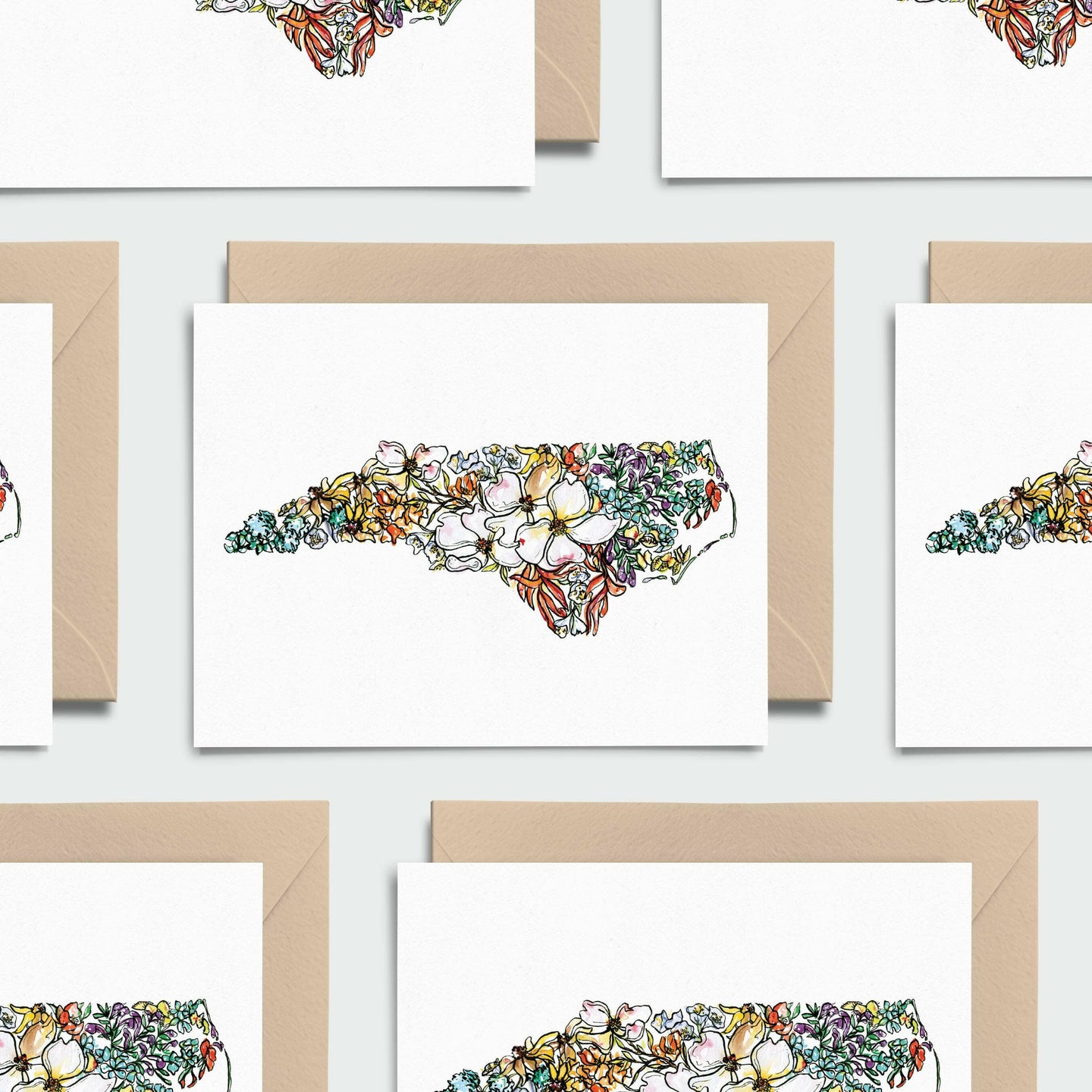 North Carolina Notecards: 8 Notecards + Envelopes + Stickers.