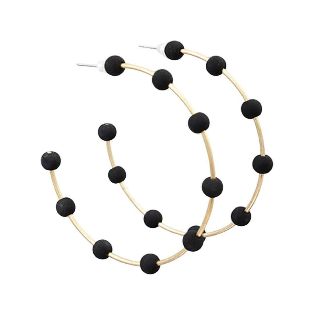 Black & Gold Bead Hoops.