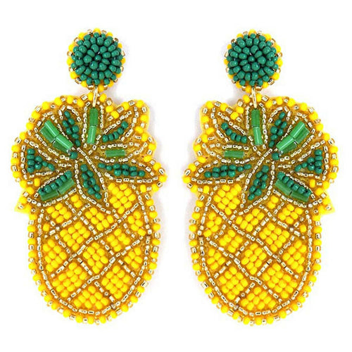 Beaded Pineapple Earrings.