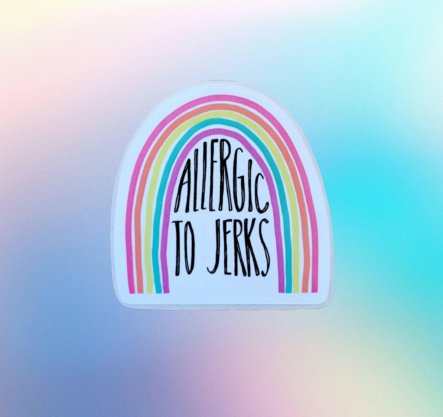 Allergic to Jerks Sticker.