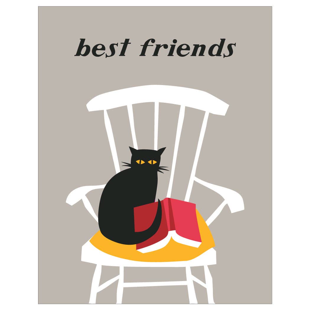 2.5'' x 3.5'' Best Friends Cat & Book Magnet