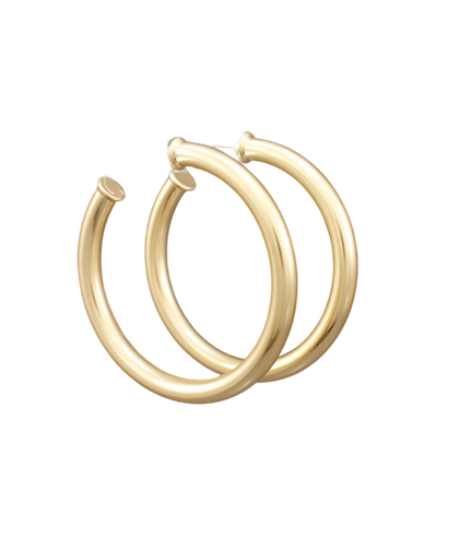 Large Everyday Brushed Gold Hoops.