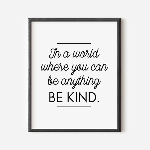 Be Kind Quote Print.