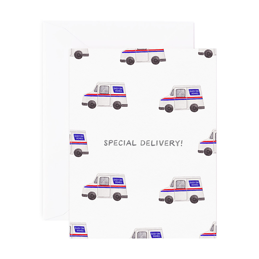 Special Delivery Truck New Baby Card.