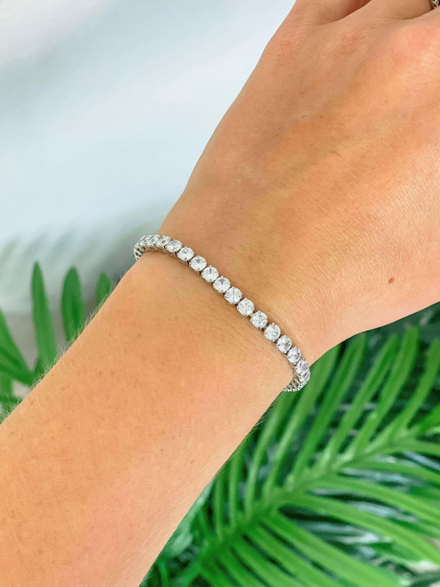 Cubic Zirconia Round Tennis Bracelets.