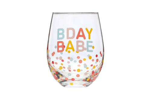 Birthday Babe Wine Glass.