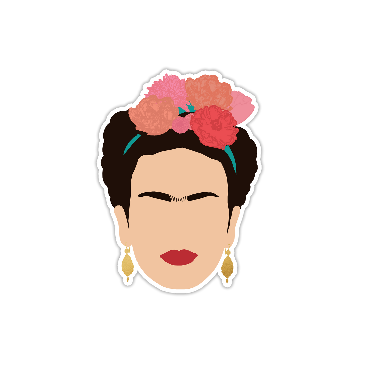 Frida Kahlo Flower Crown Sticker.