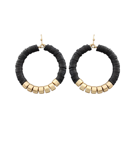 Black & Gold Open Hoop.
