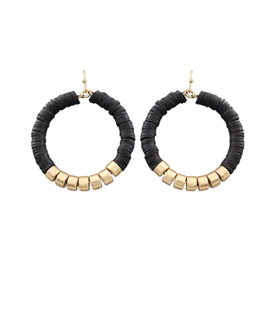 Black & Gold Open Hoop.