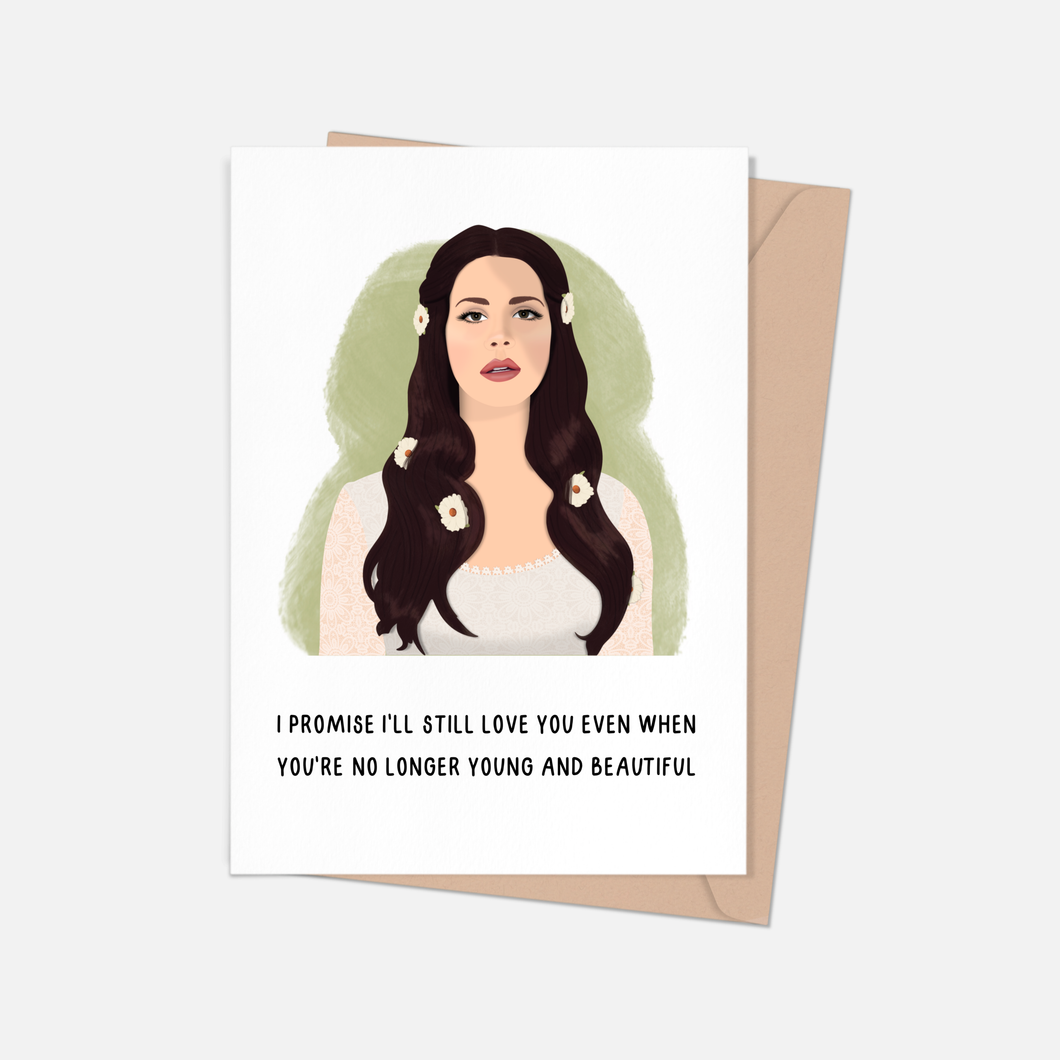Lana Del Rey Love Young and Beautiful Card