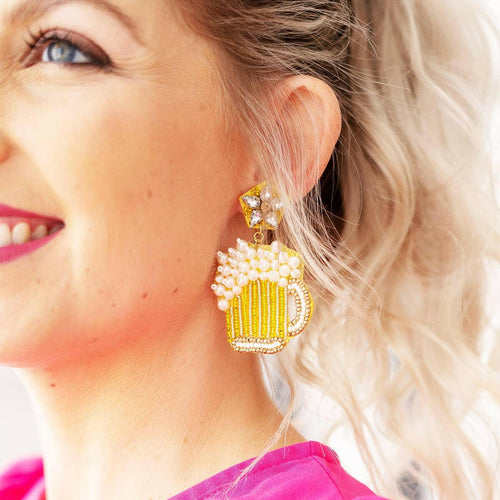 Beer Makes Me Hoppy Earrings.