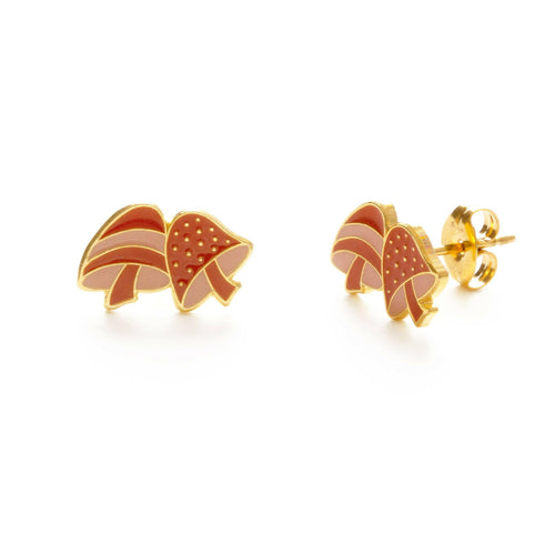 70's Mushroom Stud Earrings.