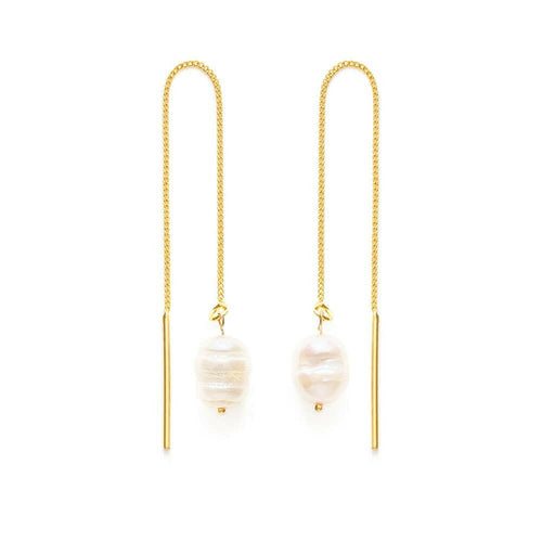 Pearl Threader Earrings.