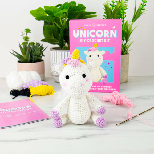 Cute Unicorn DIY Kawaii Crochet Kit.