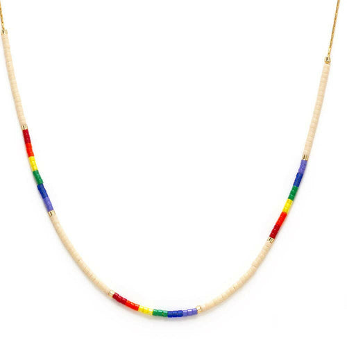 Rainbow - Japanese Seed Bead Necklace.