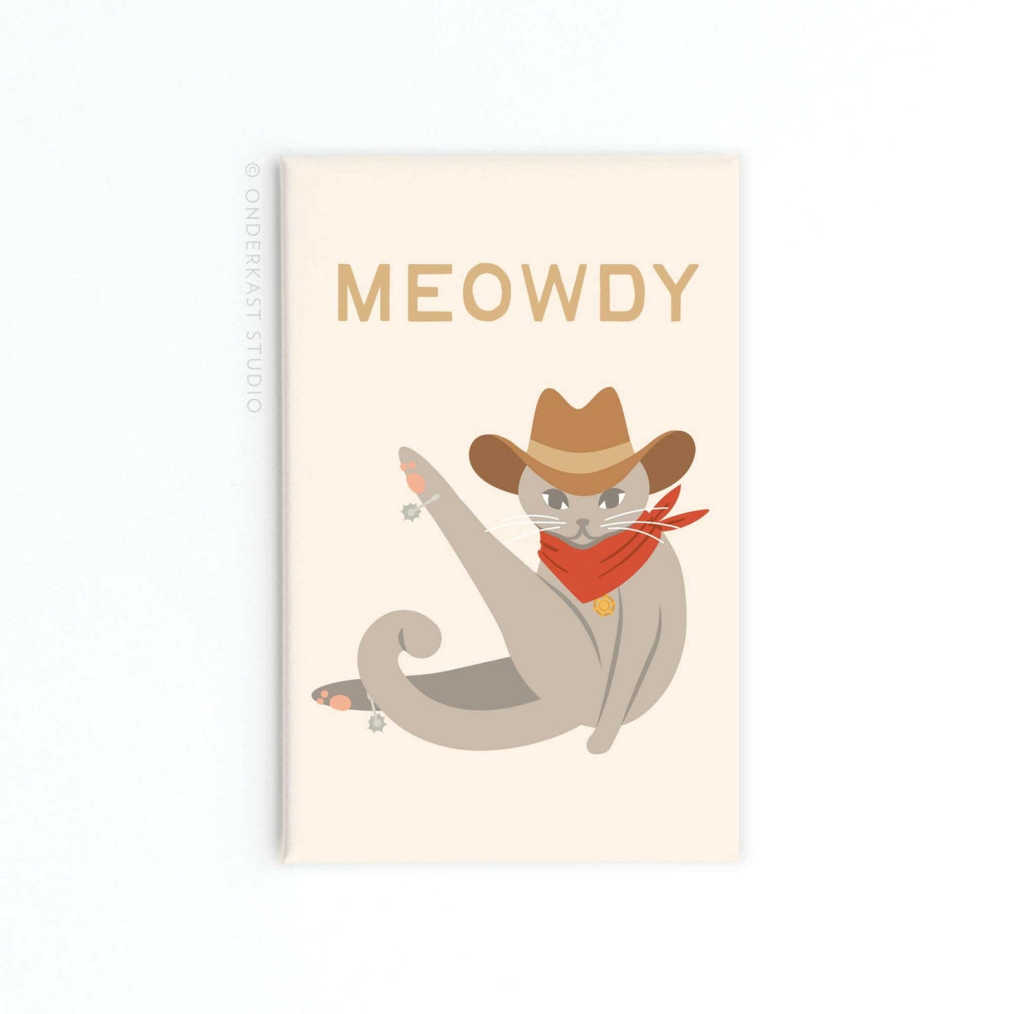 Meowdy Cat Rectangle Magnet.