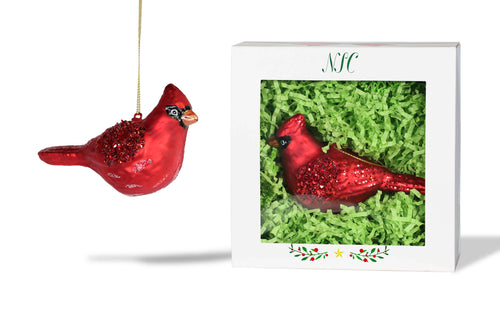 Cardinal Glass Ornament.