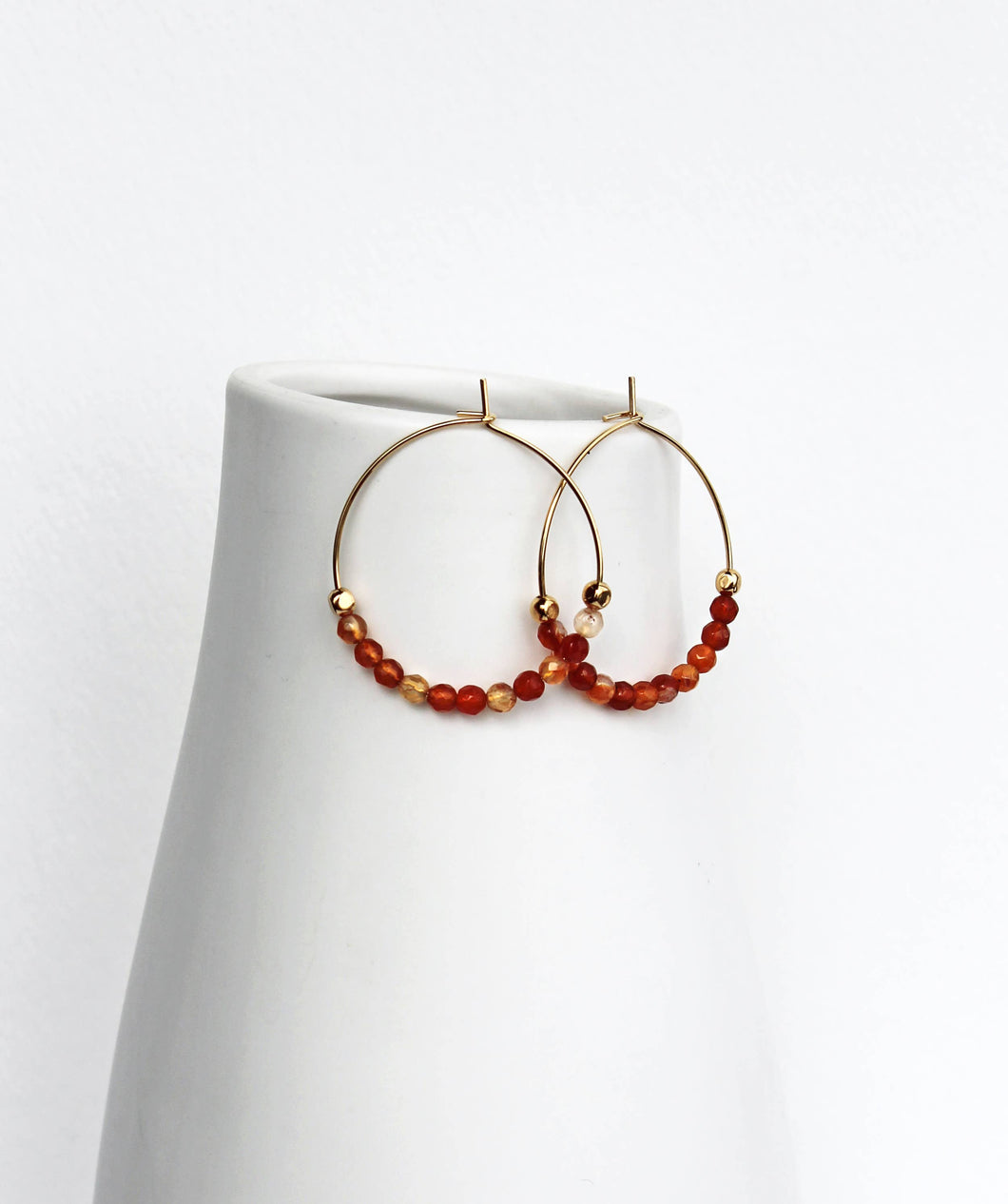 Autumn Hoop Earrings | Orange Red Hoops