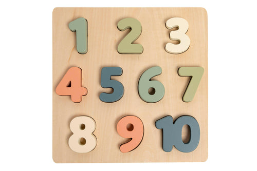 Wooden Numbers Puzzle, Nursery Decor.