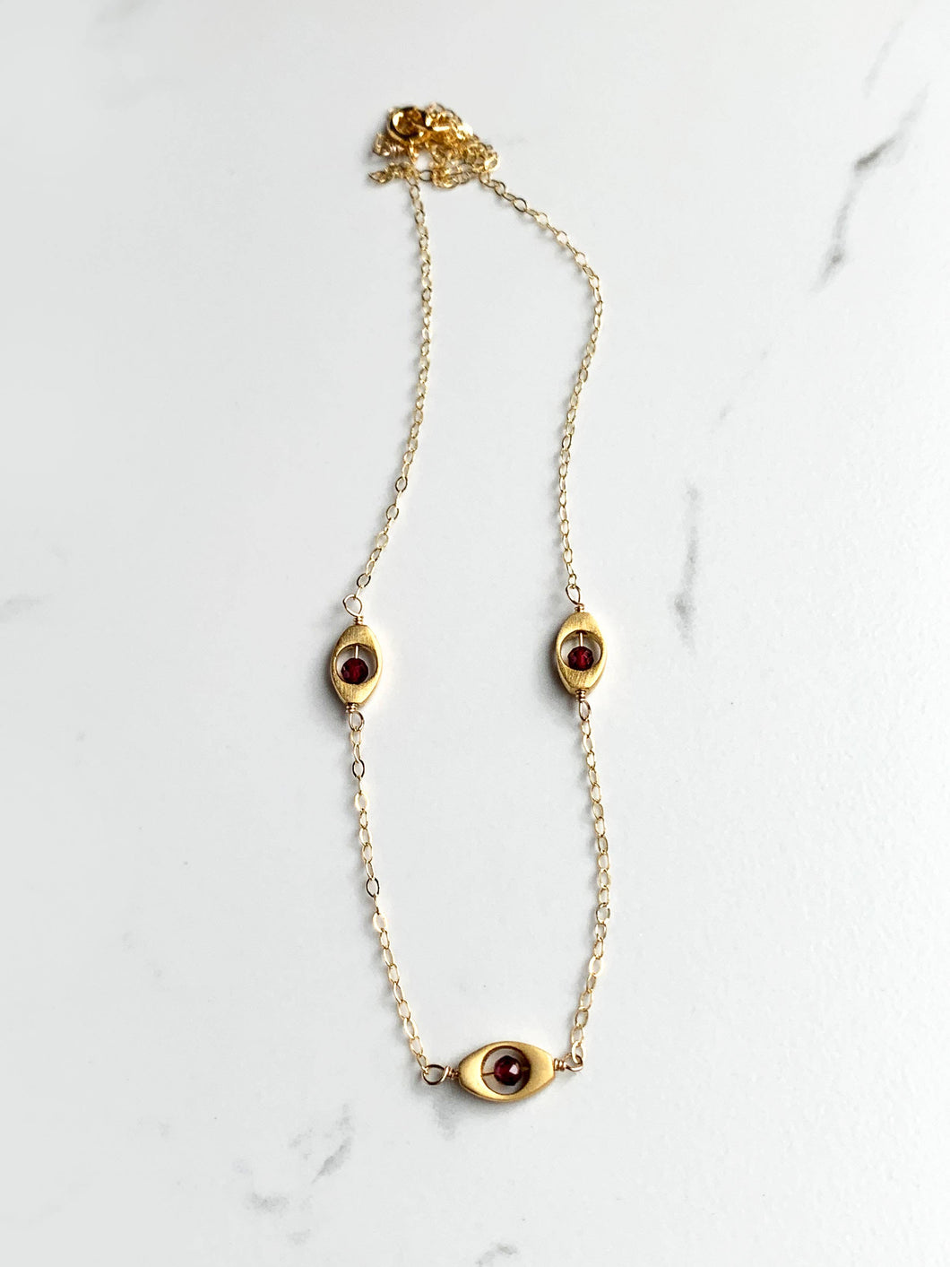 Garnet Eye Necklace