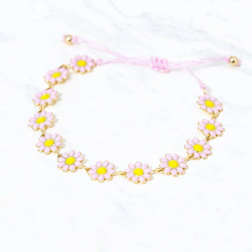 Flower Chain Pull Tie Bracelet.
