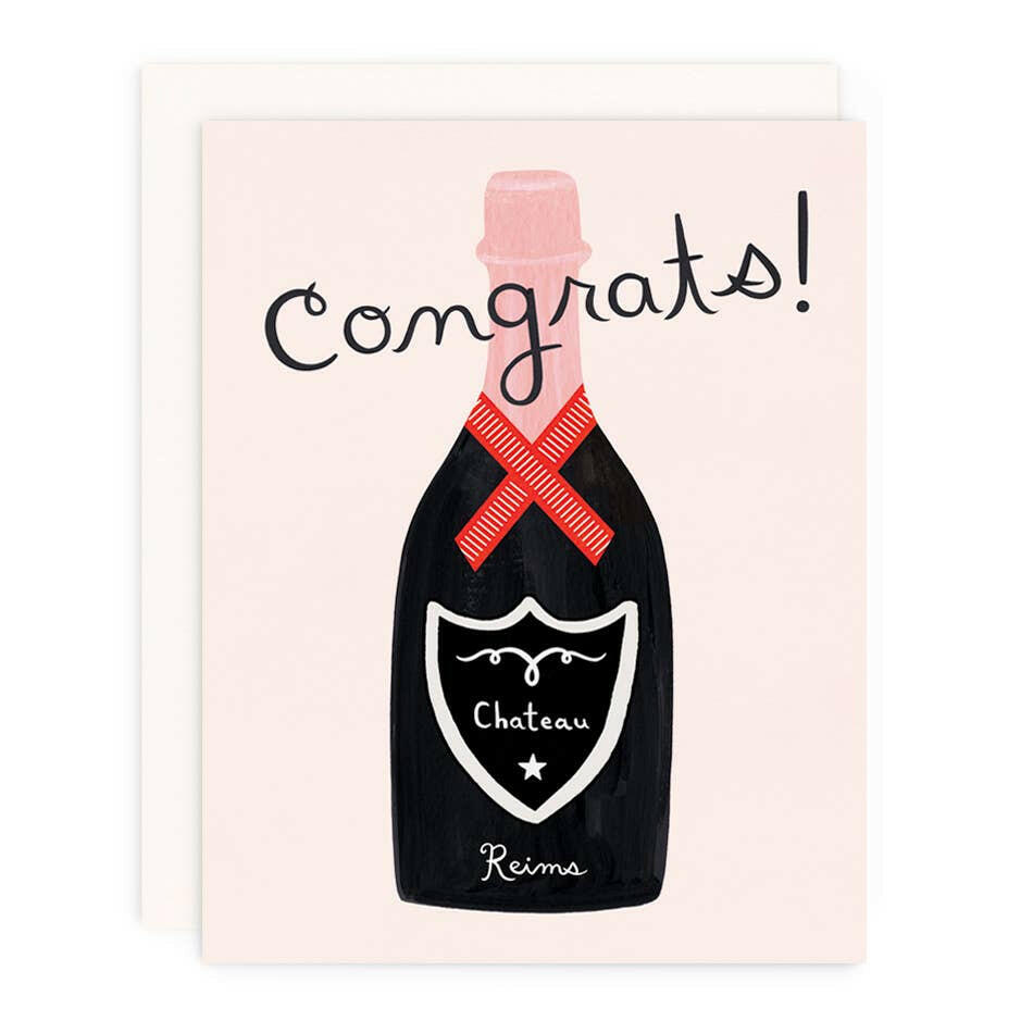 Congrats Champagne Greeting Card.