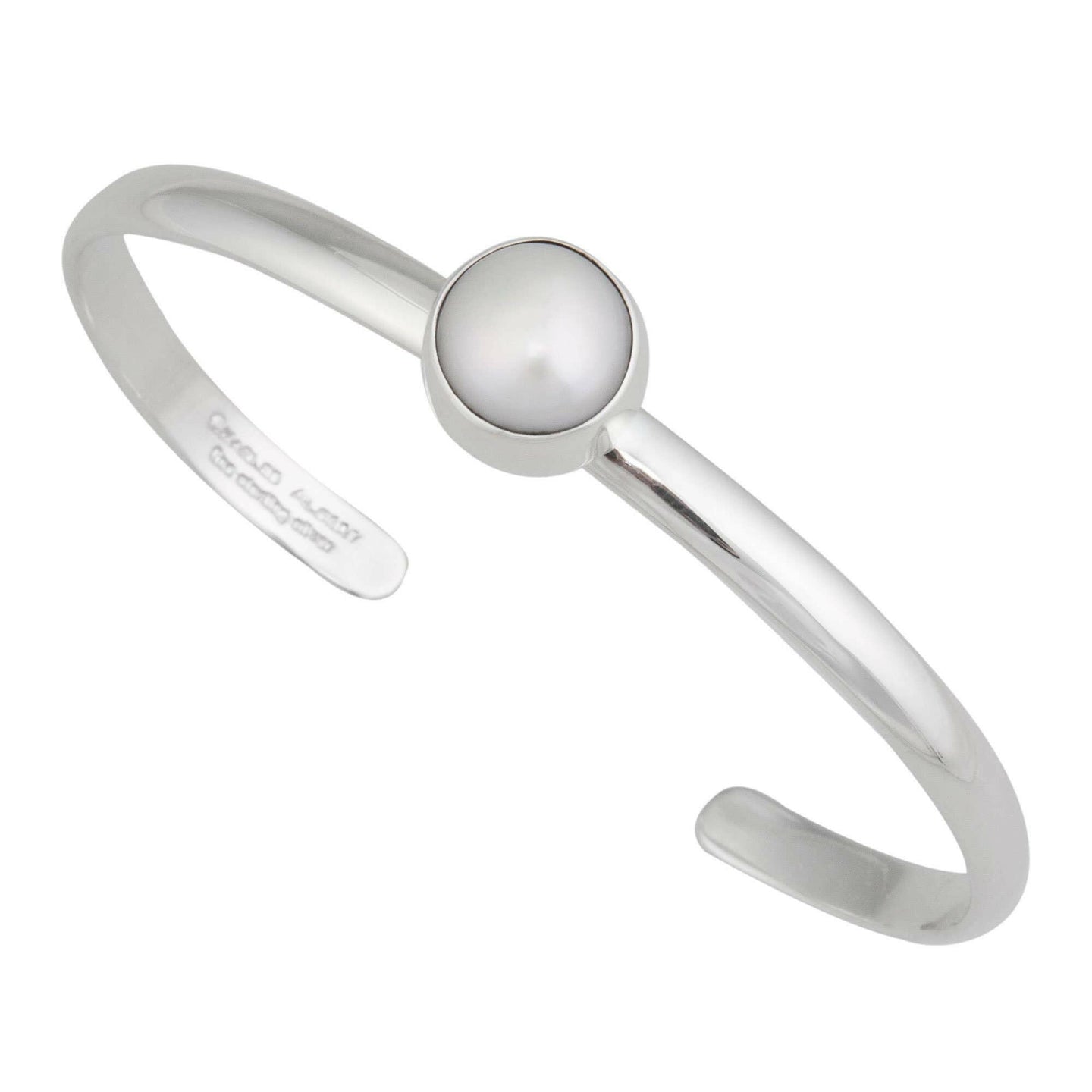 Sterling Silver Pearl Mini Cuff.