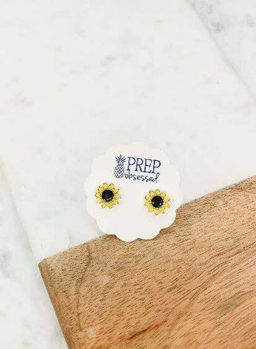 Sunflower Signature Enamel Stud Earrings.