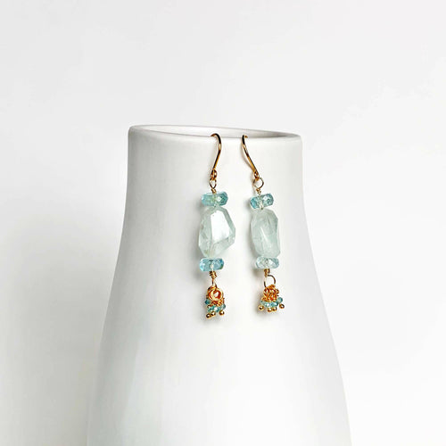 Aquamarine Drop Earrings | Seafoam Blue Earrings.
