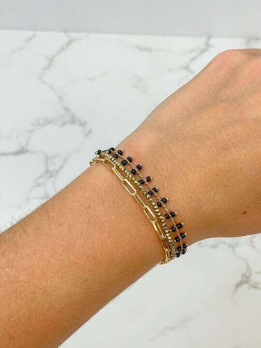 Triple Strand Link Magnetic Bracelets.