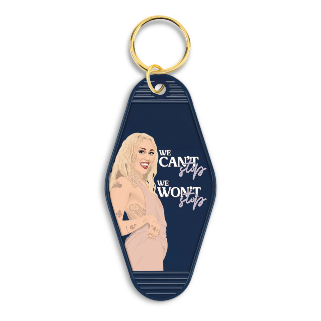 Miley Cyrus Can't Stop Won't Stop Motel Keychain