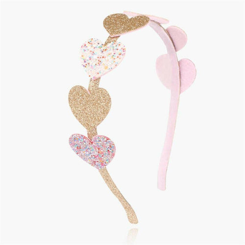 Pink and Gold Heart Headband.