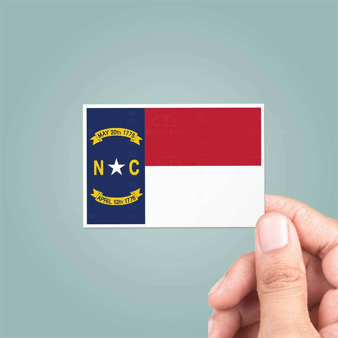 North Carolina NC State Flag Sticker.