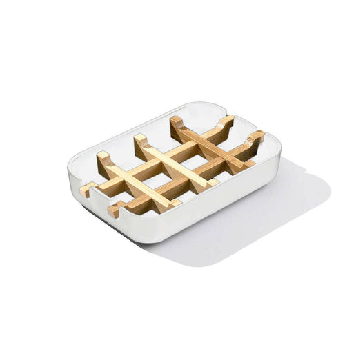 White & Bamboo Soap Dish.
