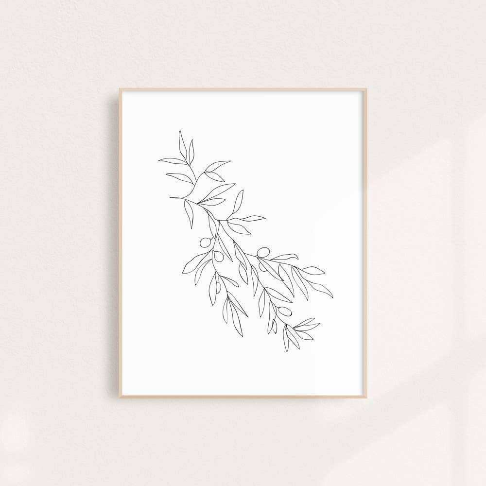 Olive Branch Line Drawing Art Print