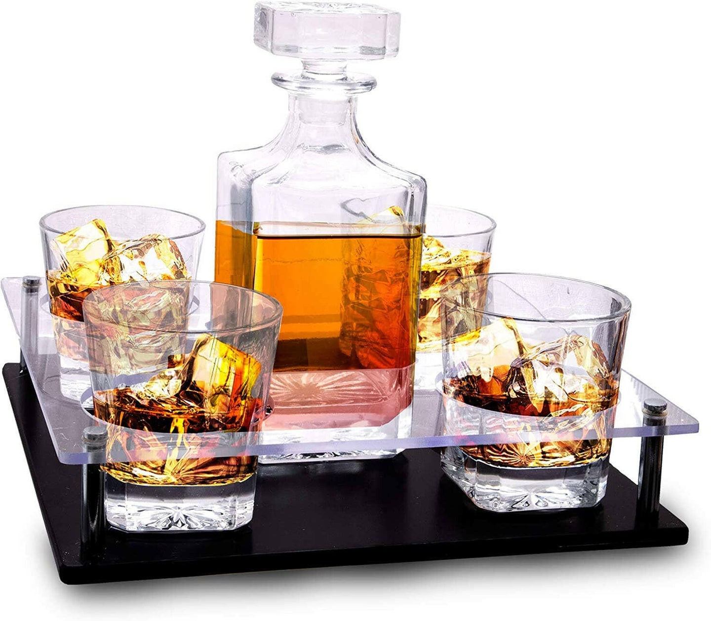 Bezrat Old Fashioned Decanter & Whiskey Glasses Set.