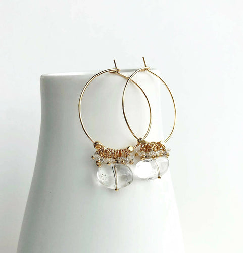 Crystal Hoop Earrings.