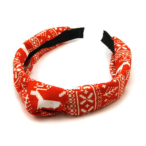 Christmas Reindeer Pattern Mid Knot Headband.