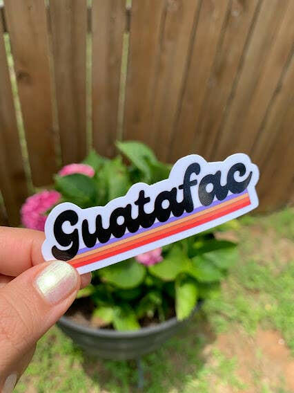 Guatafac funny water resistant latinx sticker.