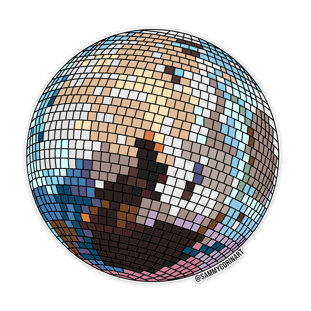 Detailed Disco Ball Sticker.