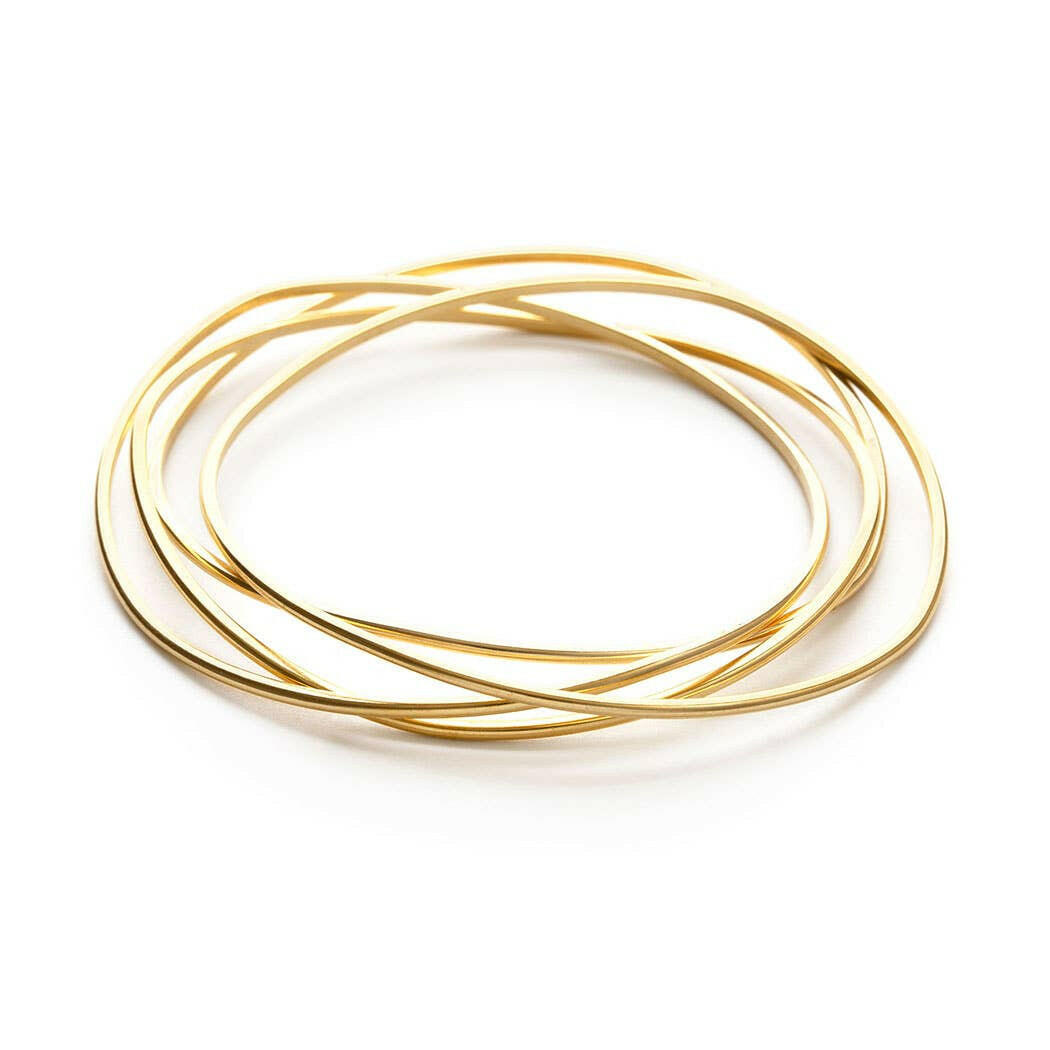 Gold Wave Bangle Set.