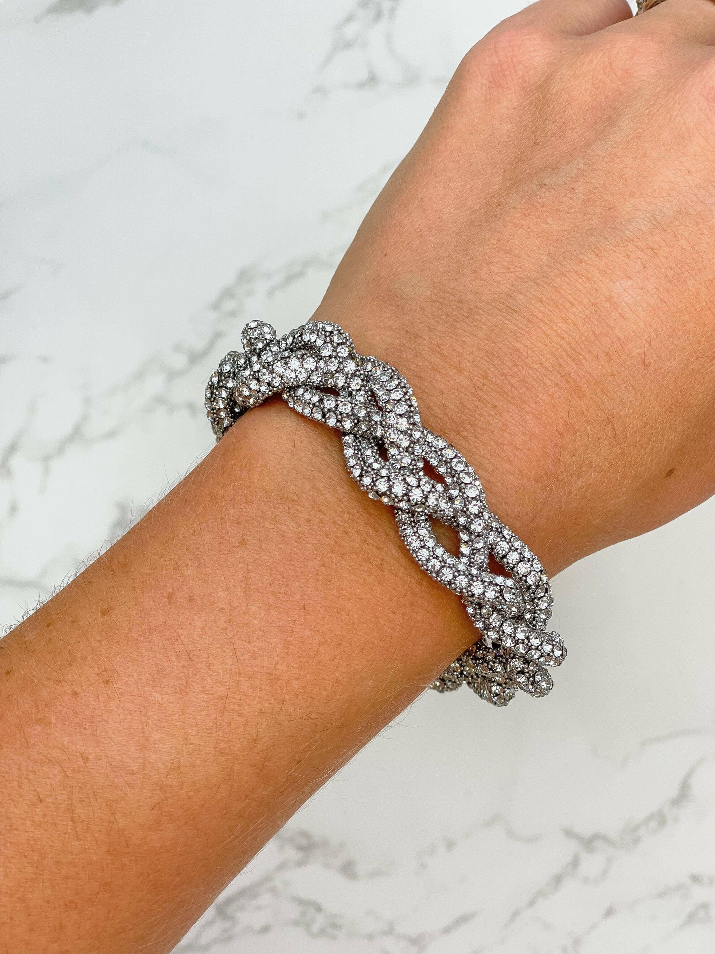 Crystal Braided Magnetic Bracelet.