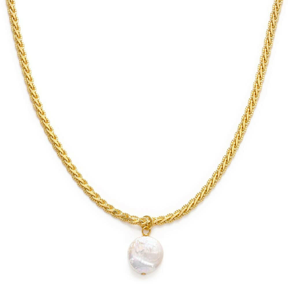 Serpentine Chain with Fresh Water Coin Pearl.